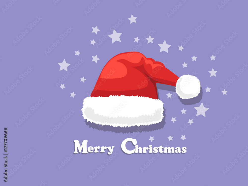 Merry Christmas Santa Claus hat isolated on background. Happy New Year and decoration element Merry Christmas Santa Claus hat isolated on background. Happy New Year and decoration element