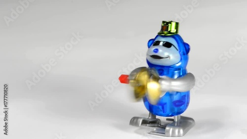 Windup monkey dancing and playing cymbals.