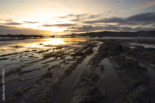 Wallpaper Mural Beautiful view of sawarna beach with rocks and calm waves Torontodigital.ca