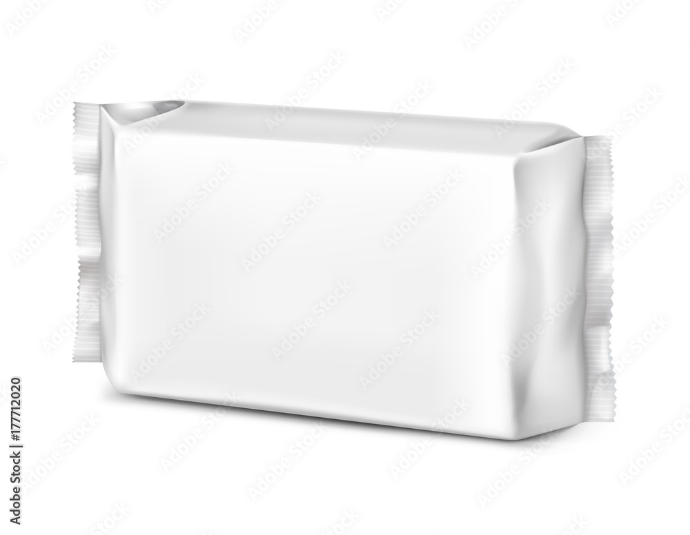 Realistic flow pack isolated on white background. Vector illustration. It can be used in the adv, promo, package, etc. Realistic flow pack isolated on white background. Vector illustration. It can be used in the adv, promo, package, etc.