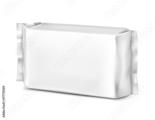 Realistic flow pack isolated on white background. Vector illustration. It can be used in the adv, promo, package, etc.
