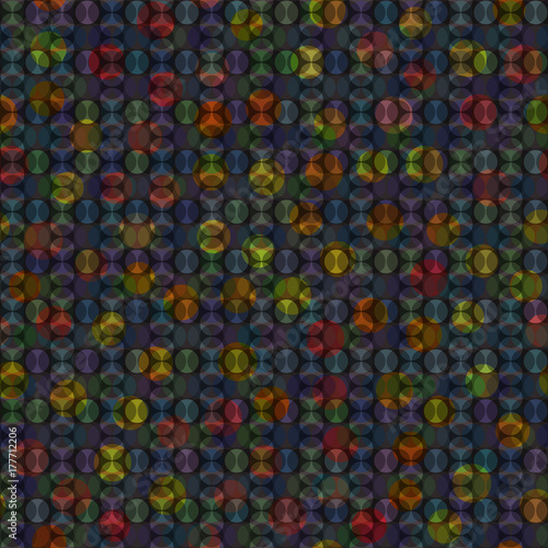 Holographic pattern with overlapped circles. Seamless vector background