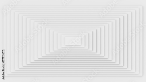 White geometric background. Quad layer. Paper pattern. 3d rendering