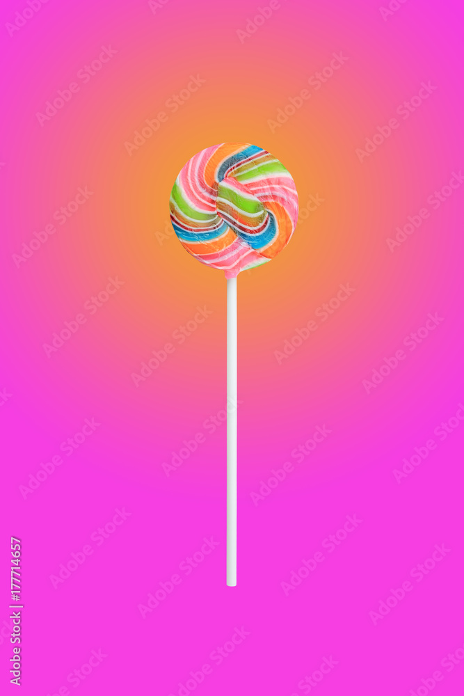 Rainbow color lollipops on pink background. Rainbow color lollipops on pink background.