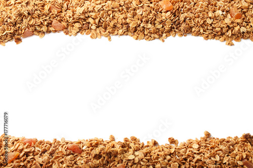 Canvas Print Tasty granola on white background