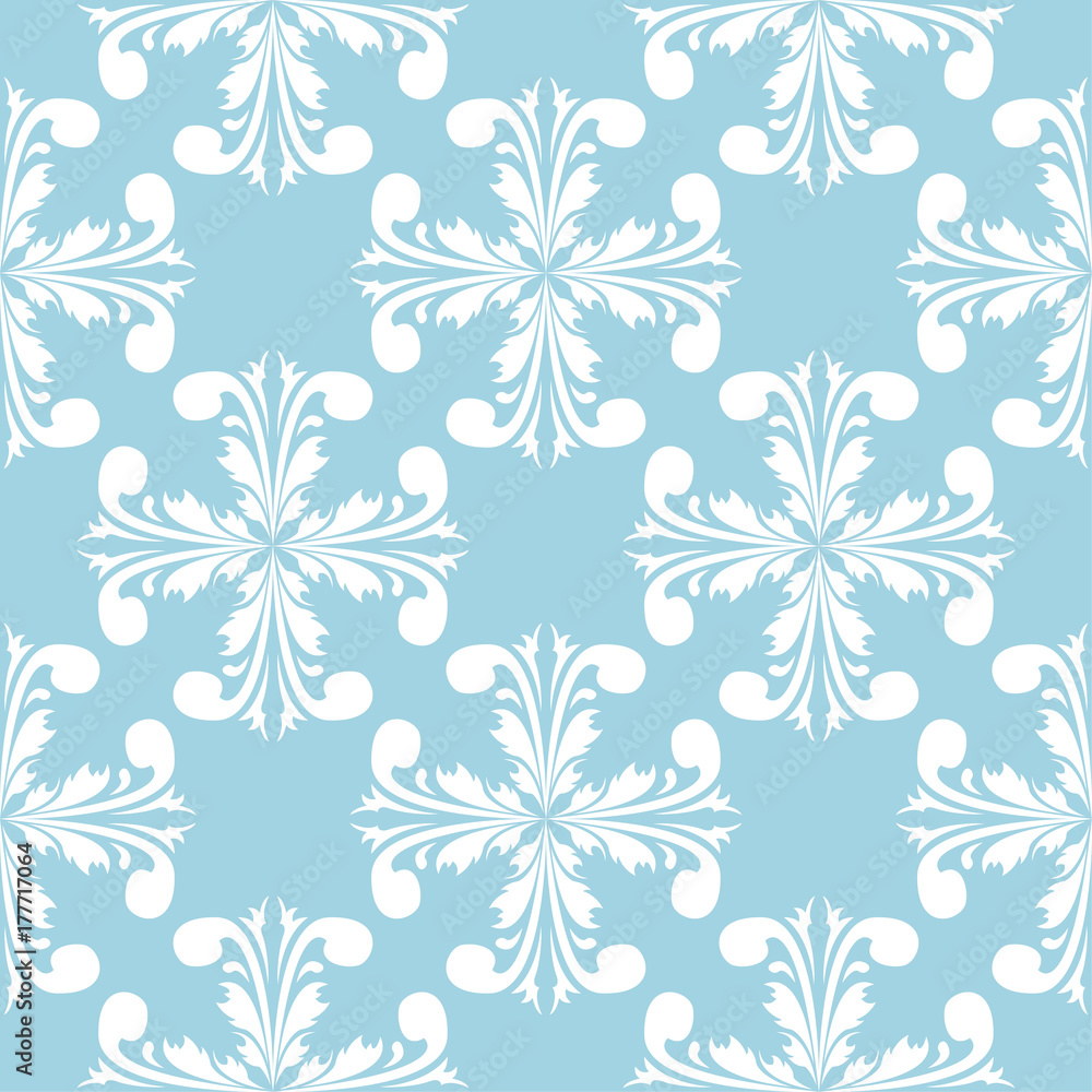 Blue and white floral seamless pattern Blue and white floral seamless pattern