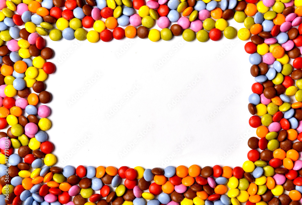 Pile of colorful sweet bonbons.A frame of sweets. Pile of colorful sweet bonbons.A frame of sweets.