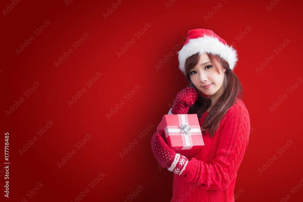 woman with christmas woman with christmas