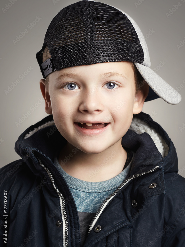 Fashionable smiling child winter clothing Fashionable smiling child winter clothing