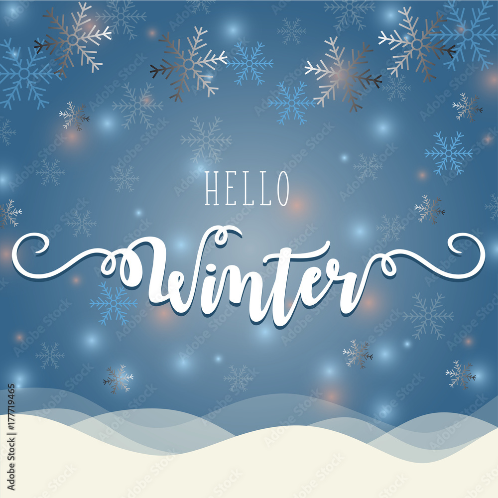 Hello winter vector illustration Hello winter vector illustration