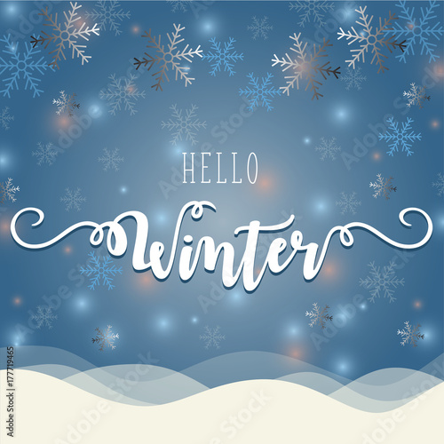 Hello winter vector illustration