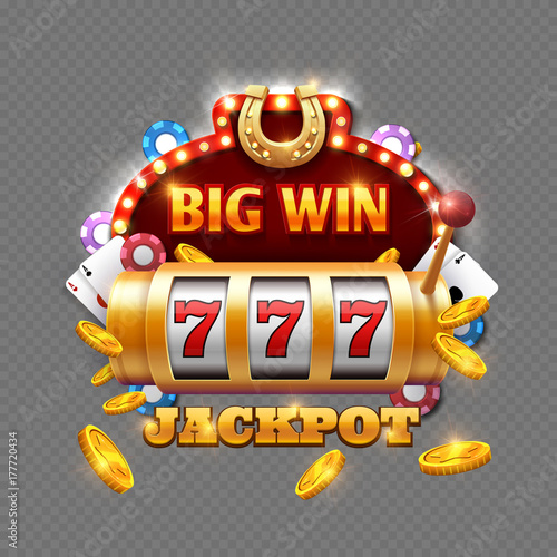Big win lottery casino isolated on transparent background