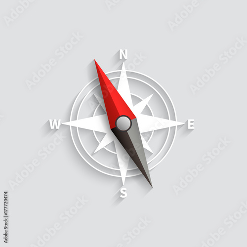 Compass arrow isolated 3d vector illustration. Navigation and direction icon