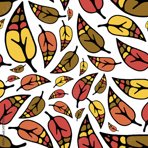  pattern with the image of plant leaves. theme of nature. Can be used in website design  etc.