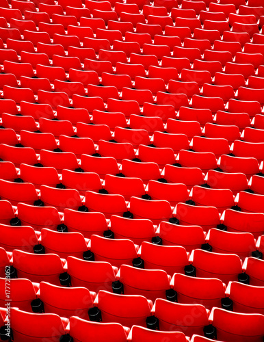 Fotografia Red football stadium seat.