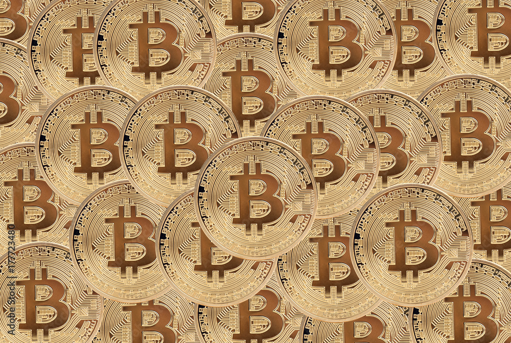 many golden bitcoins coins many golden bitcoins coins