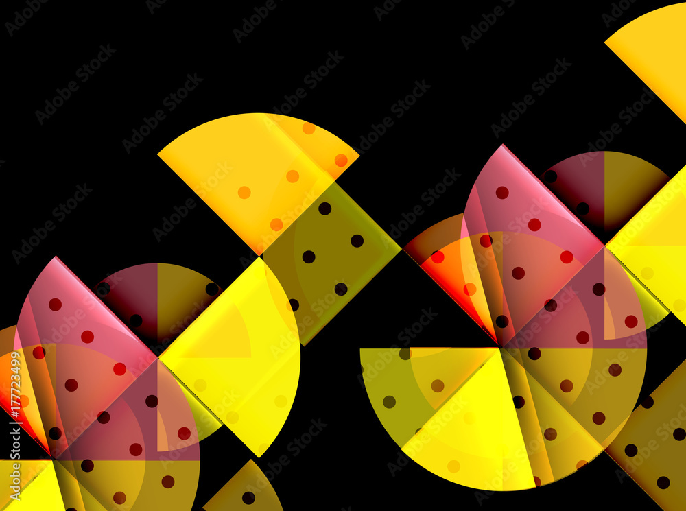Circle elements on black background Circle elements on black background