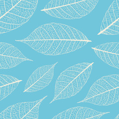 Sierkussen Bladnerven patronen Droge herfstbladeren vector naadloos patroon  © sablegear