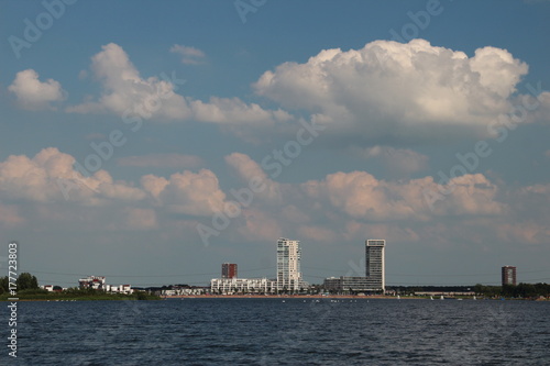 Skyline of the Nesselande district in Rotterdam, seen from Oud Verlaat