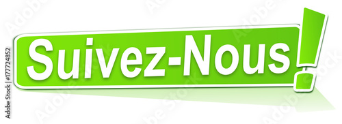 suivez nous sur étiquette verte