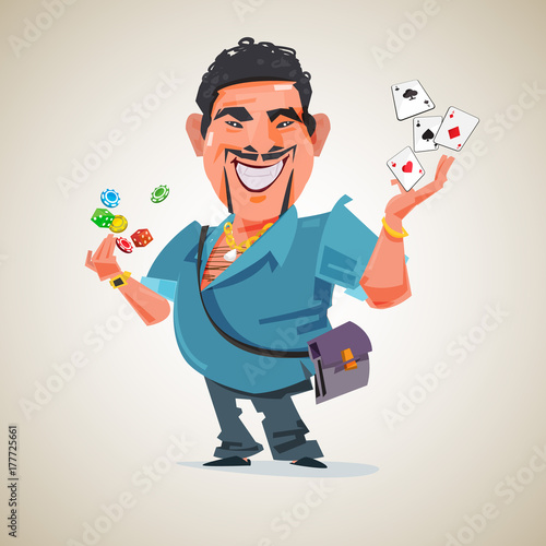 gambler character design - vector illustration
