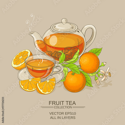 orange tea illustration