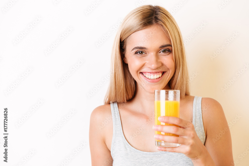 Portrait of a cheerful young girl in underwear Portrait of a cheerful young girl in underwear