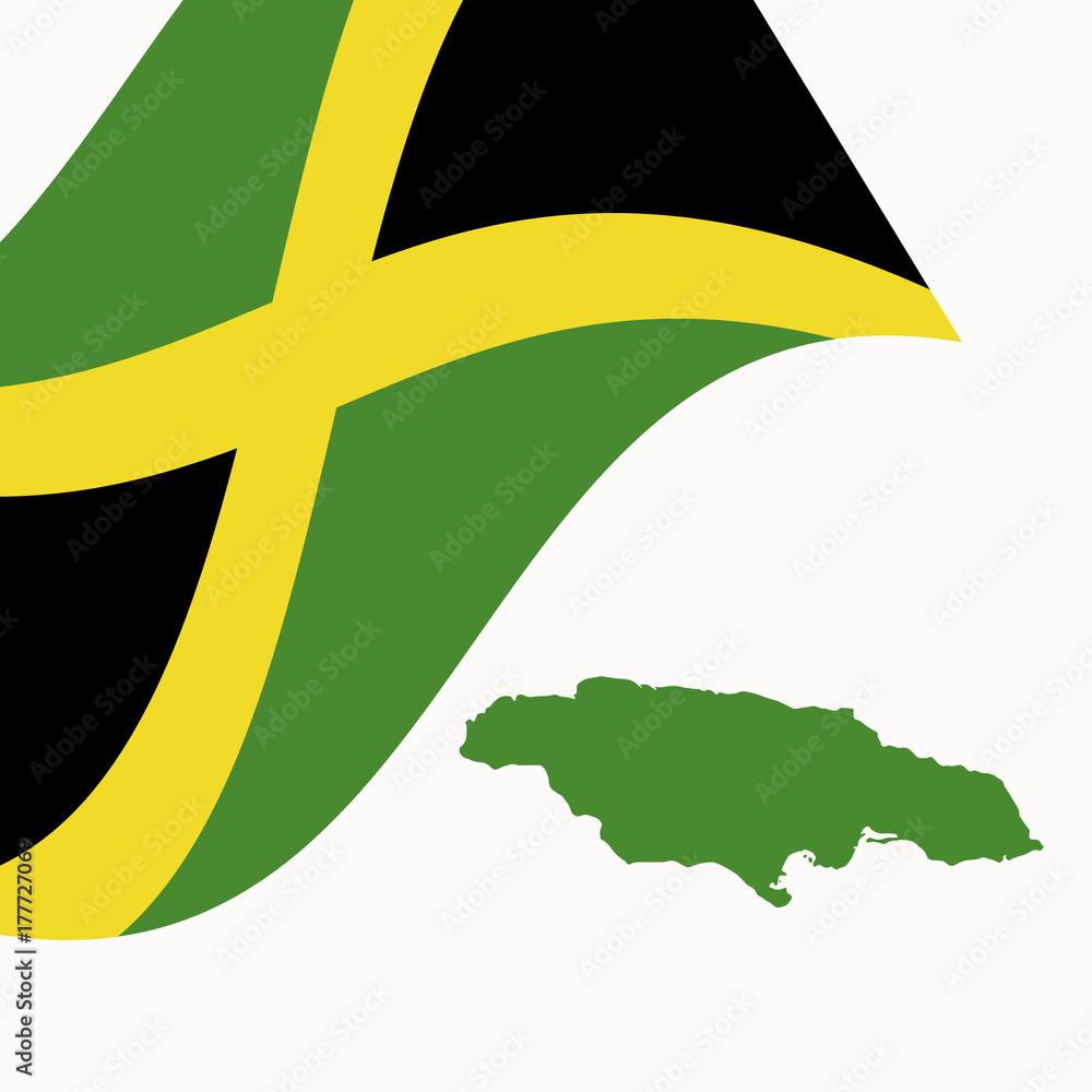 Jamaican-flag-map-vector Stock Vector | Adobe Stock