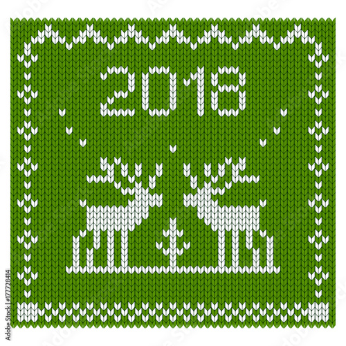 knitted blue green ornate