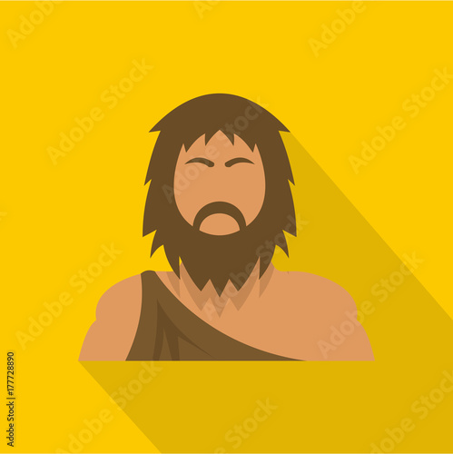 Neanderthal icon, flat style