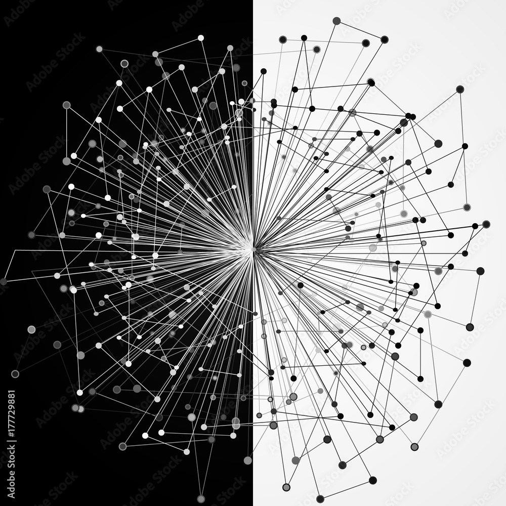 Obraz premium Abstract geometric background with connected lines and dots