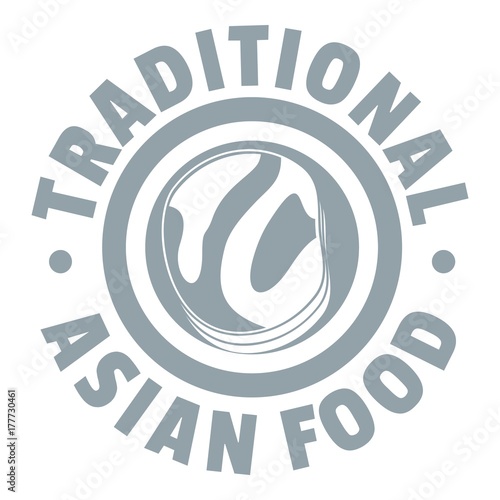 Lunch asian food logo  simple gray style