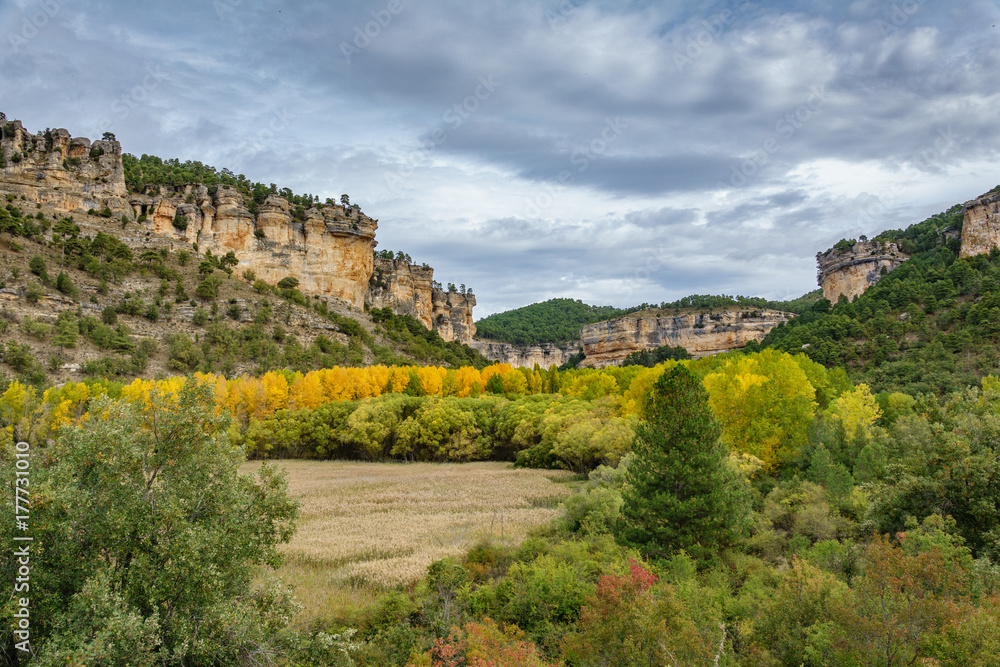 Autunm landscape in Cuenca, wide angle