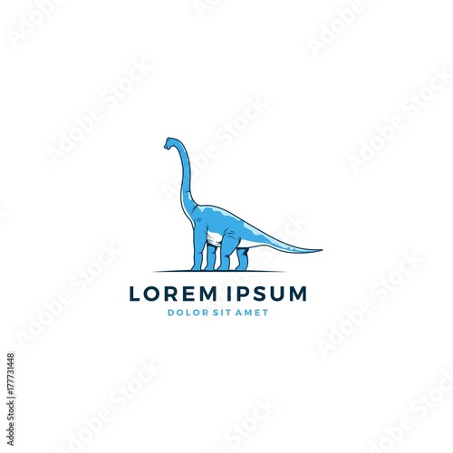 cute dino dinosaur brontosaurus logo vector