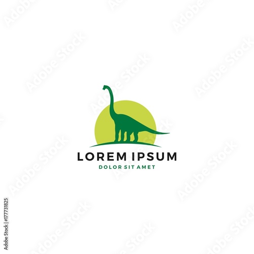 cute dino dinosaur brontosaurus logo vector