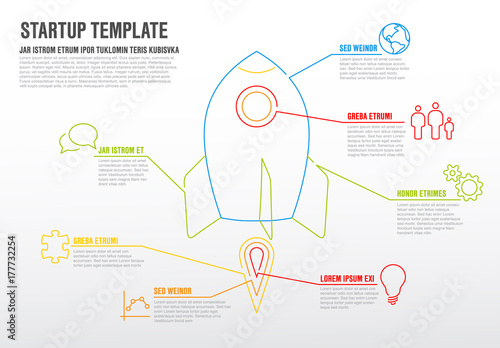 Thin line startup infographic template