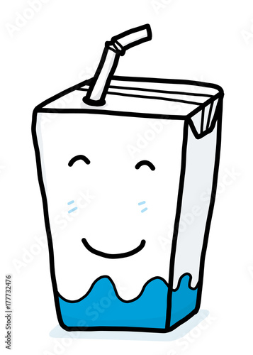 milk box / cartoon vector and illustration, hand drawn style, isolated on white background.