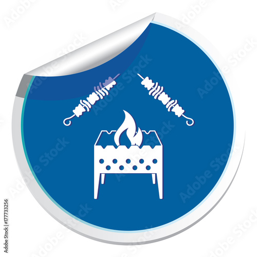 Brazier grill with kebab icon