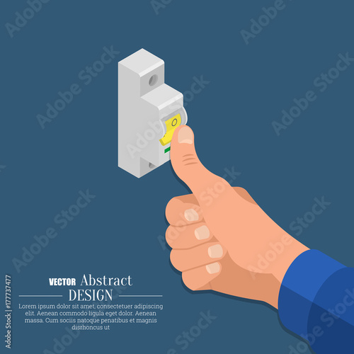 The hand of the electrician