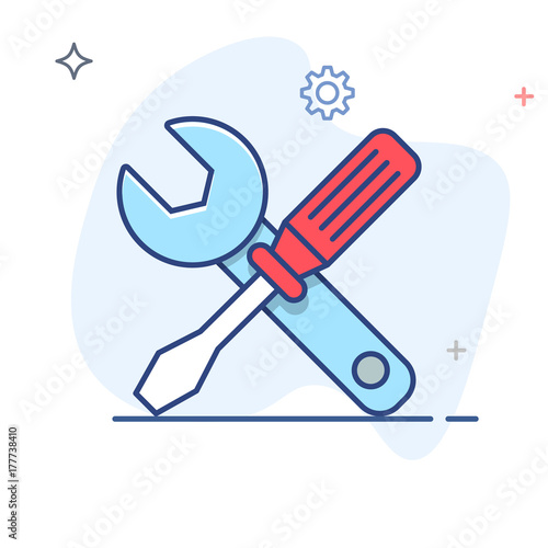 Settings  Service Tools,Screwdriver and Spanner  Icon 