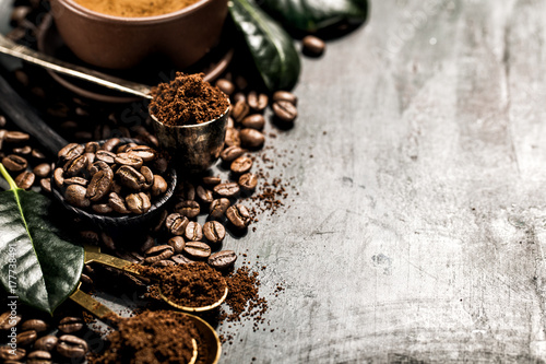Konstfotografi Closeup coffee beans arrangement