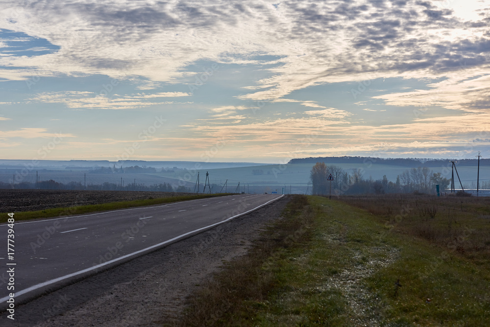 a rural road. autumn