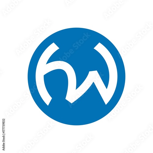 hw logo initial letter design template vector