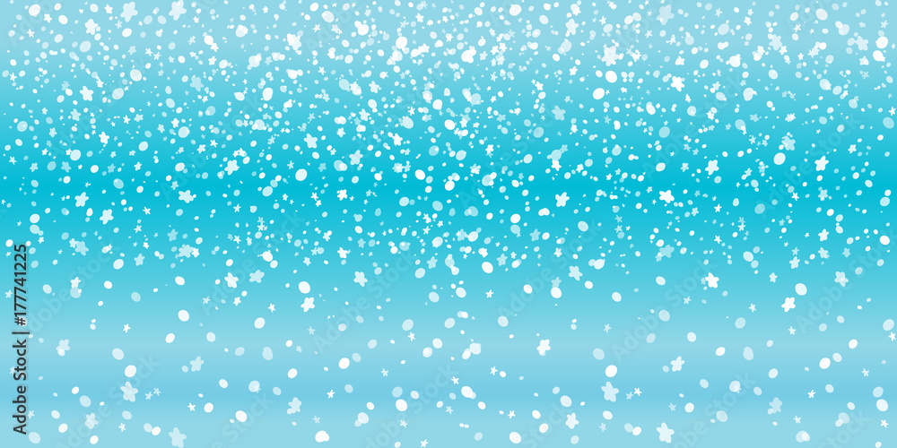 vector illustration of doodle star and dot as falling snow on blue background vector illustration of doodle star and dot as falling snow on blue background