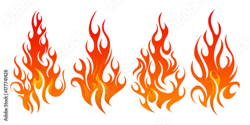 Fire icon set. Design element