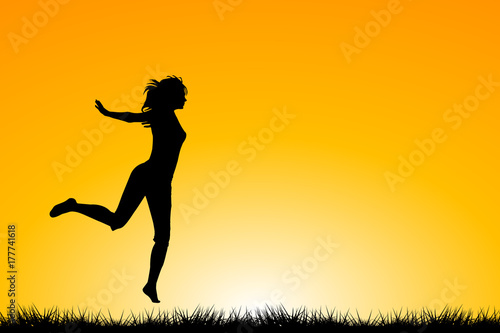 Happy woman jumping and enjoying life © hibrida