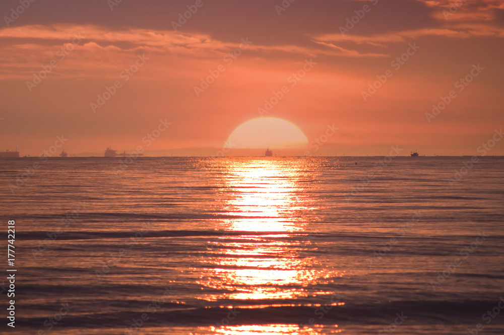 Extremely beautiful sunset on beach