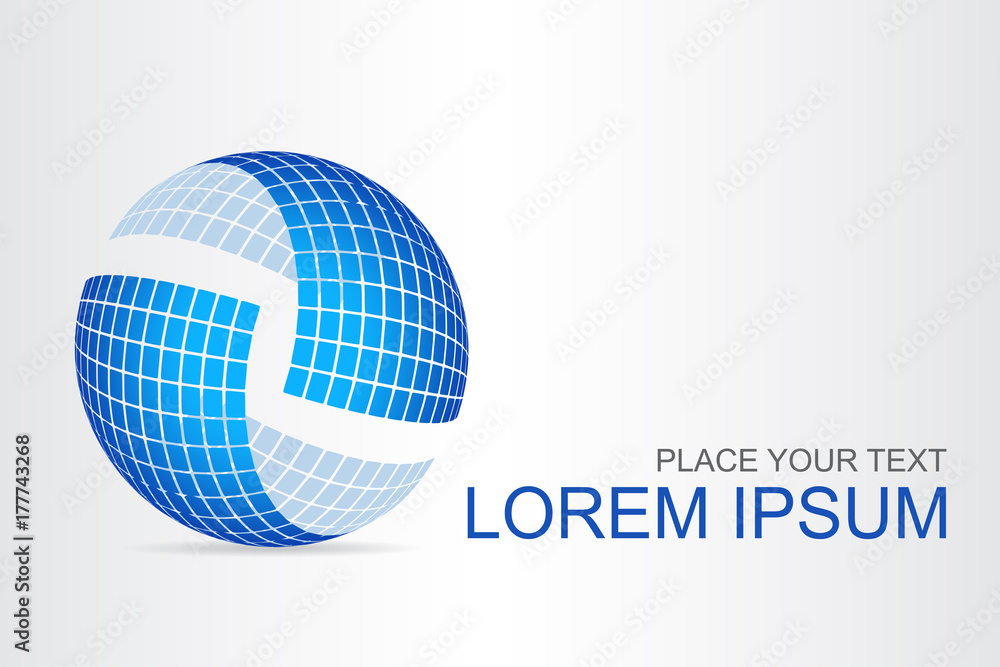 Logo stylized spherical surface with abstract shapes Logo stylized spherical surface with abstract shapes