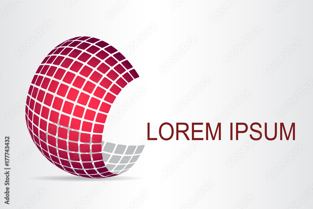 Logo stylized spherical surface with abstract shapes Logo stylized spherical surface with abstract shapes