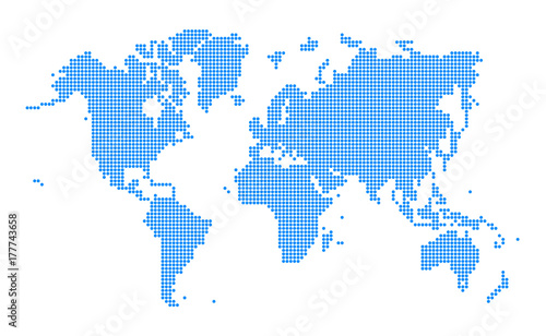 Blue World map dotted style